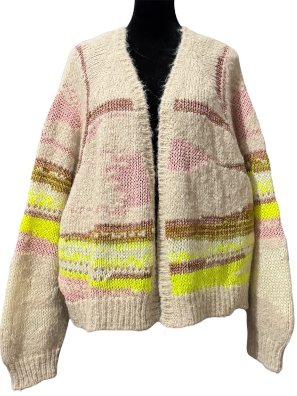 Pilcro Anthropologie Oversized Open Front Cardigan Sweater Large XL NWT - Picture 3 of 13